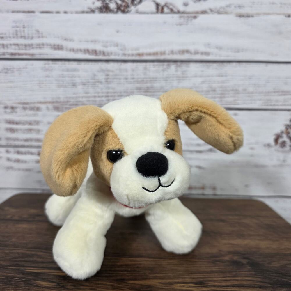 VTG Battat Puppy Dog with Red Collar Plush Stuffed Animal